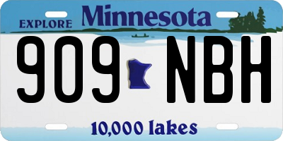 MN license plate 909NBH