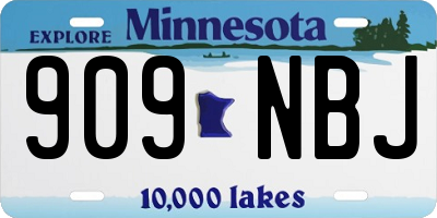 MN license plate 909NBJ