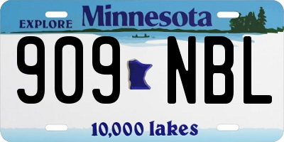 MN license plate 909NBL