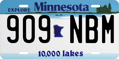 MN license plate 909NBM