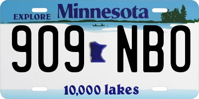 MN license plate 909NBO