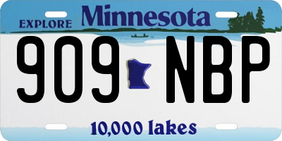 MN license plate 909NBP