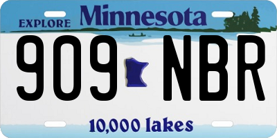 MN license plate 909NBR