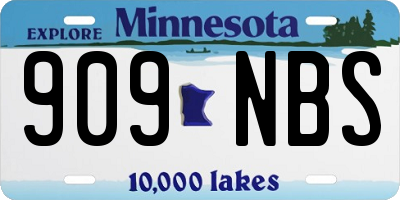 MN license plate 909NBS