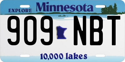 MN license plate 909NBT