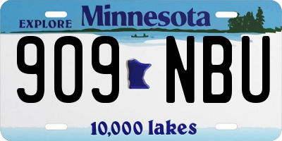 MN license plate 909NBU