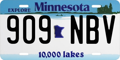 MN license plate 909NBV