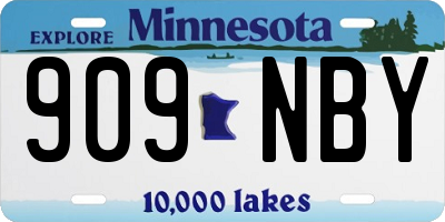 MN license plate 909NBY