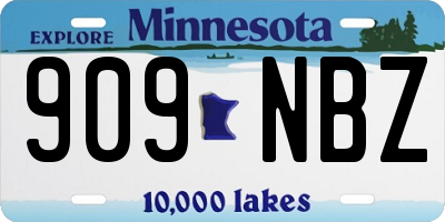 MN license plate 909NBZ