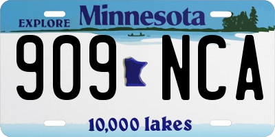 MN license plate 909NCA