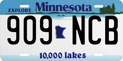 MN license plate 909NCB