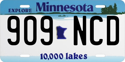 MN license plate 909NCD