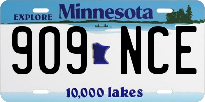 MN license plate 909NCE