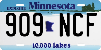 MN license plate 909NCF