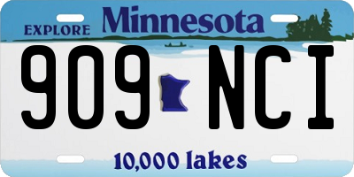 MN license plate 909NCI