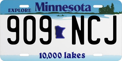 MN license plate 909NCJ