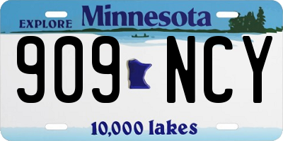MN license plate 909NCY