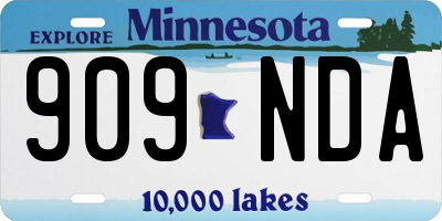 MN license plate 909NDA