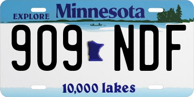 MN license plate 909NDF