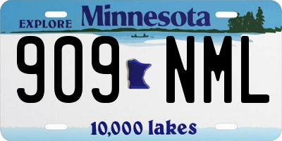 MN license plate 909NML