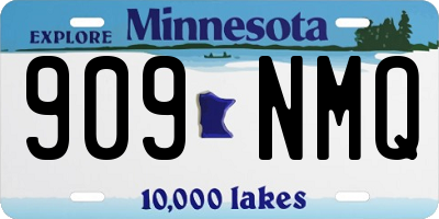 MN license plate 909NMQ