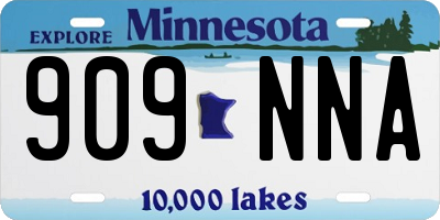 MN license plate 909NNA