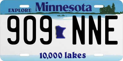 MN license plate 909NNE