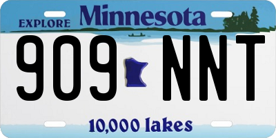 MN license plate 909NNT