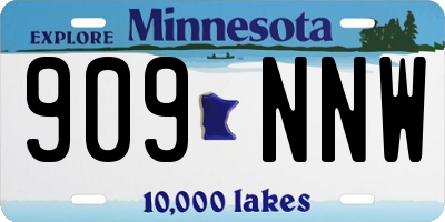 MN license plate 909NNW