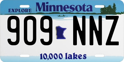 MN license plate 909NNZ