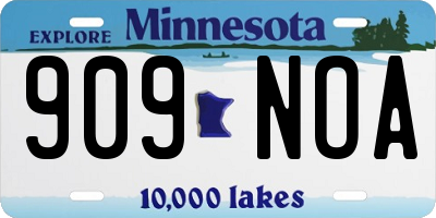 MN license plate 909NOA
