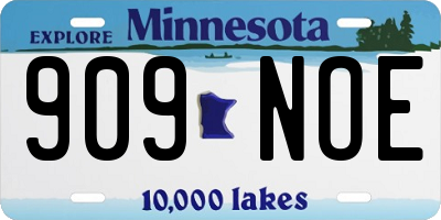 MN license plate 909NOE
