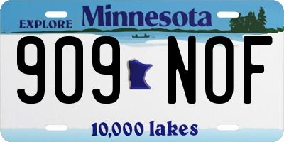 MN license plate 909NOF