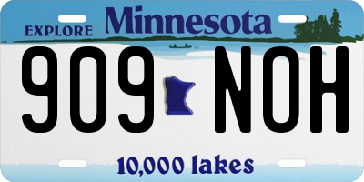 MN license plate 909NOH