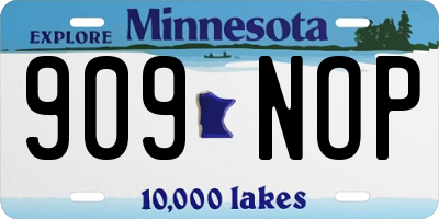 MN license plate 909NOP
