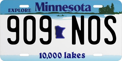 MN license plate 909NOS