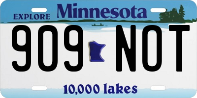 MN license plate 909NOT