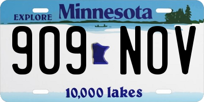 MN license plate 909NOV