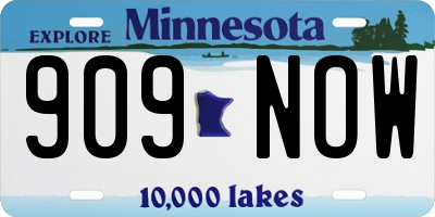 MN license plate 909NOW