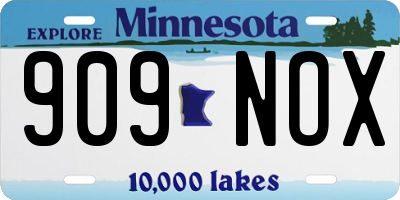 MN license plate 909NOX