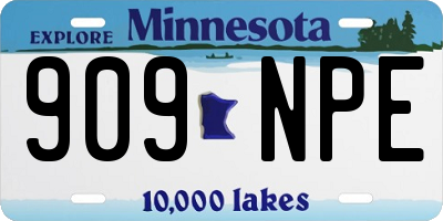 MN license plate 909NPE