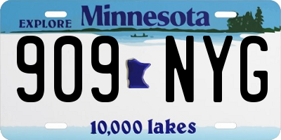 MN license plate 909NYG