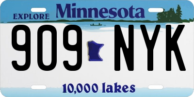 MN license plate 909NYK