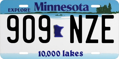 MN license plate 909NZE