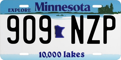 MN license plate 909NZP