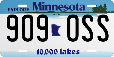 MN license plate 909OSS