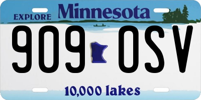 MN license plate 909OSV