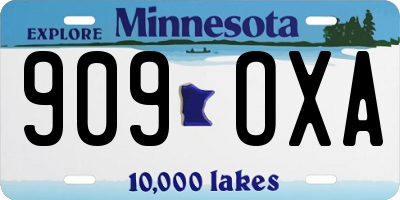 MN license plate 909OXA