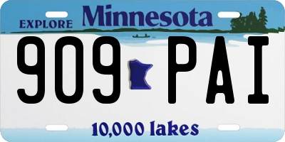 MN license plate 909PAI