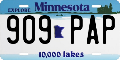 MN license plate 909PAP